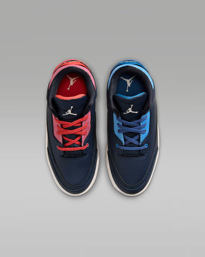 Little Kid's Air Jordan 3 Retro Sport Renaissance Obsidian/Track Red/Chalk/Chalk HQ0783-400