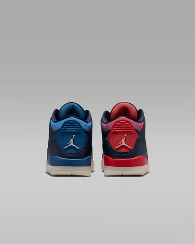 Little Kid's Air Jordan 3 Retro Sport Renaissance Obsidian/Track Red/Chalk/Chalk HQ0783-400