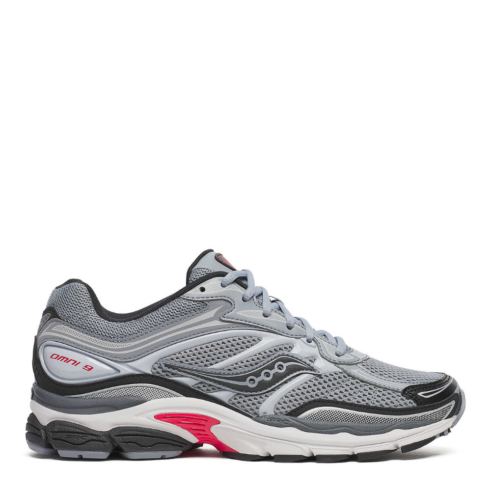 Saucony Men's ProGrid Omni 9 Shoes - Grey & Red 1
