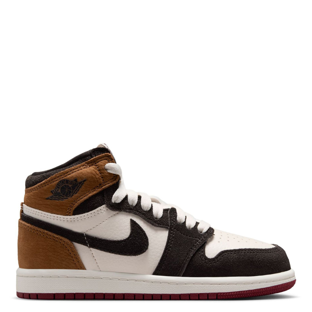 Air Jordan 1 Retro High OG Little Kid's Love Letter Shadow Brown/Shadow Brown-Soft Pearl-Light British Tan-Team Red FD1412-201
