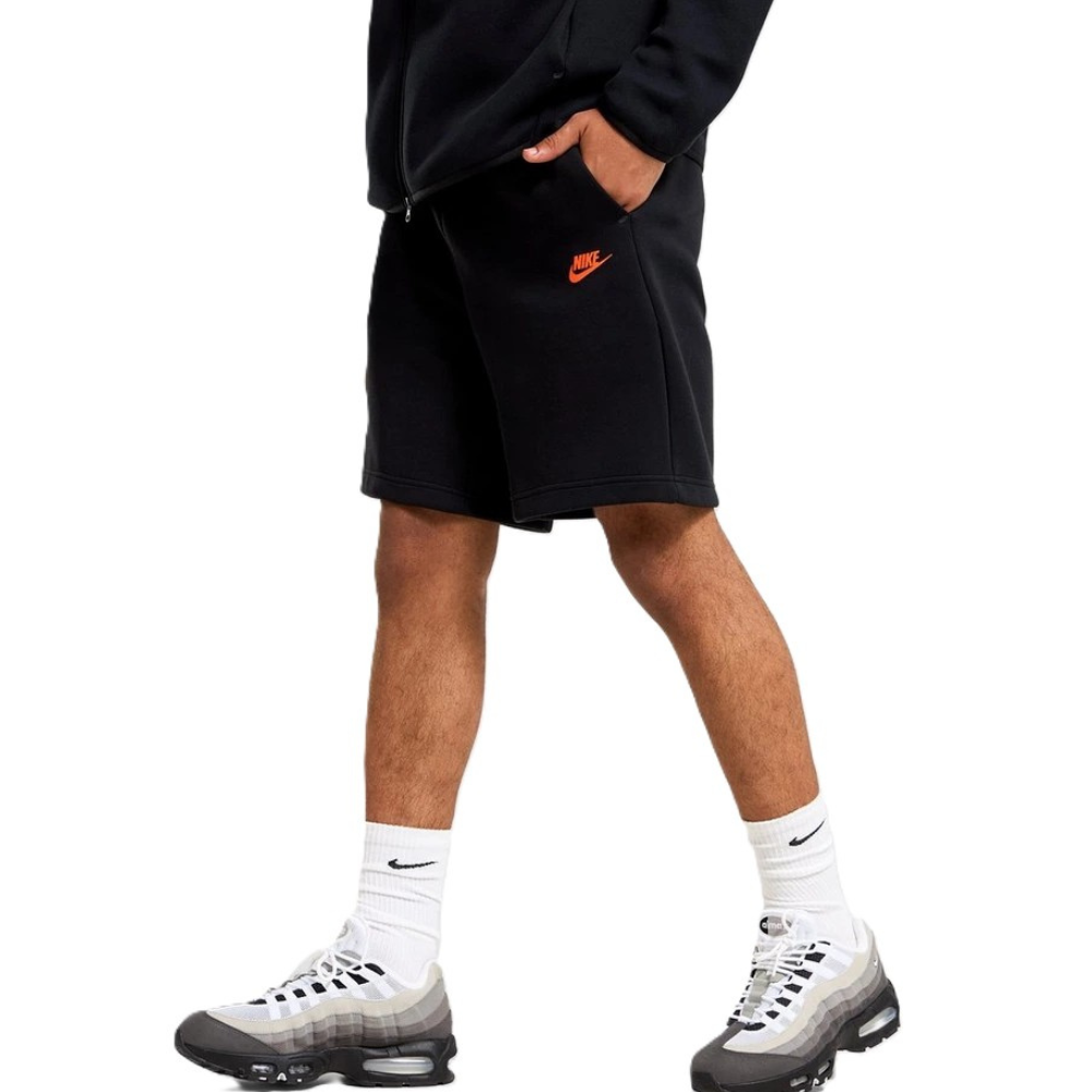 Men's Nike Tech Fleece Shorts - Black & Orange