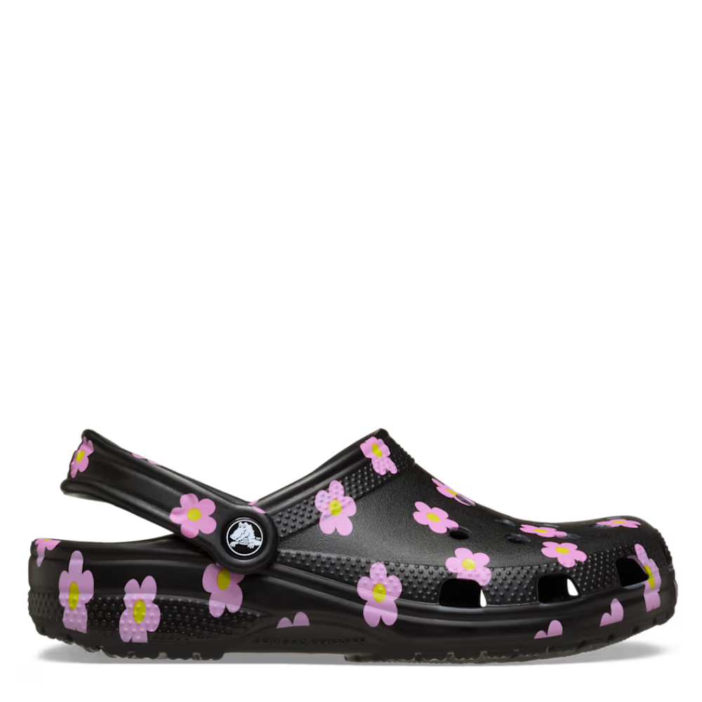 Crocs Kids' Classic Flower Clog - Black/Pink 1
