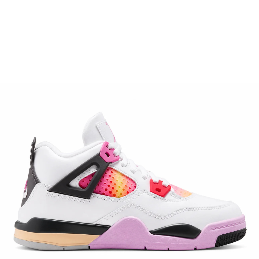 Little Kid's Air Jordan 4 Retro Comic Off White/Anthracite-Neutral Grey-Fire Pink-Light Arctic Pink-Muslin IO2363-100