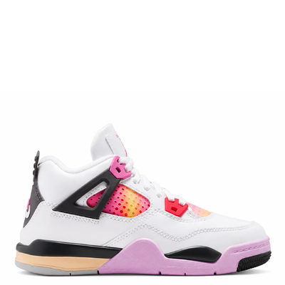Little Kid's Air Jordan 4 Retro Comic Off White/Anthracite-Neutral Grey-Fire Pink-Light Arctic Pink-Muslin IO2363-100