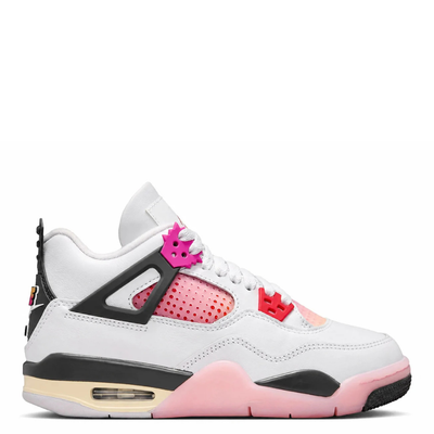 Big Kid's Air Jordan 4 Retro Comic Off White/Anthracite/Neutral Grey/Fire Pink/Light Arctic Pink/Muslin IO2361-100
