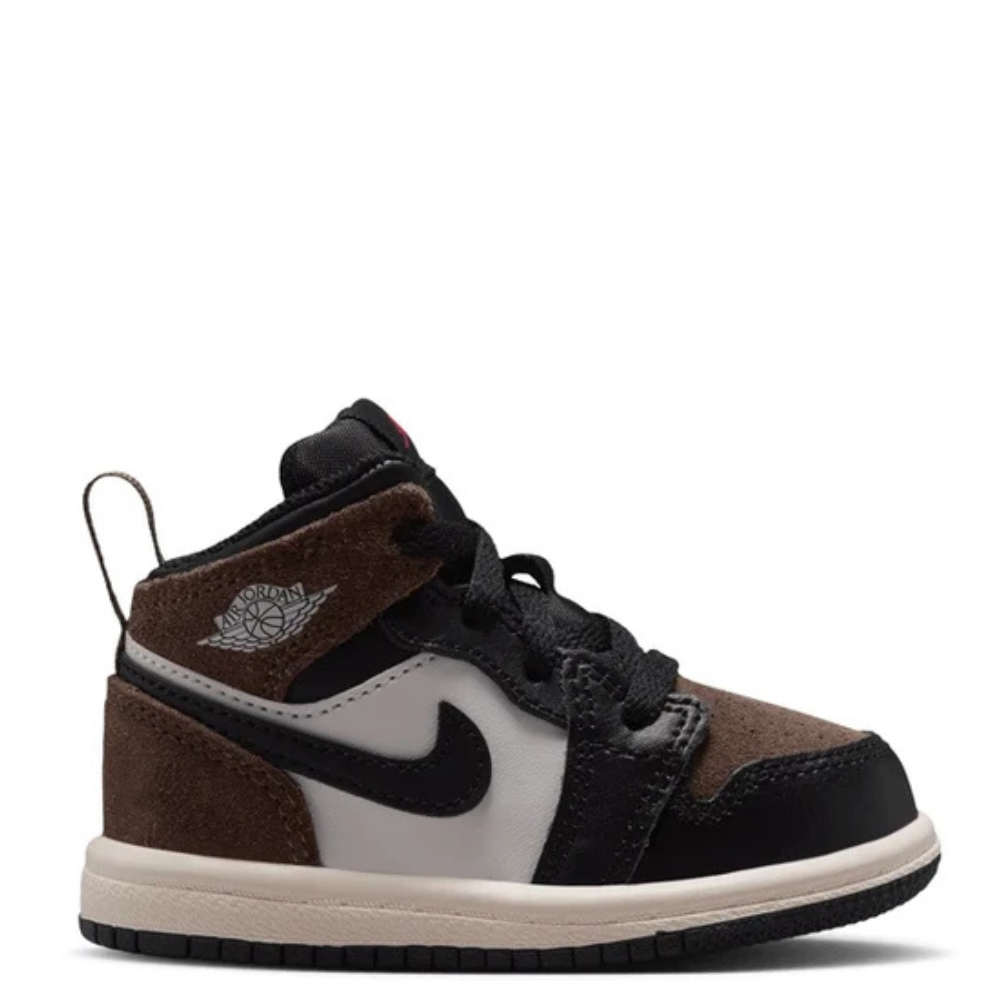 Toddler Air Jordan 1 Mid Black/Palomino-University Red DQ8425-007