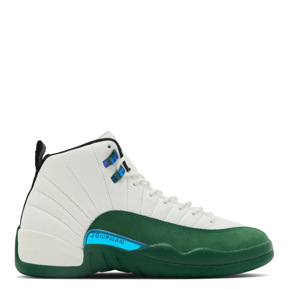 Big Kid's Air Jordan 12 Retro Summit White/Gorge Green-Black-Fierce Purple 153265-103