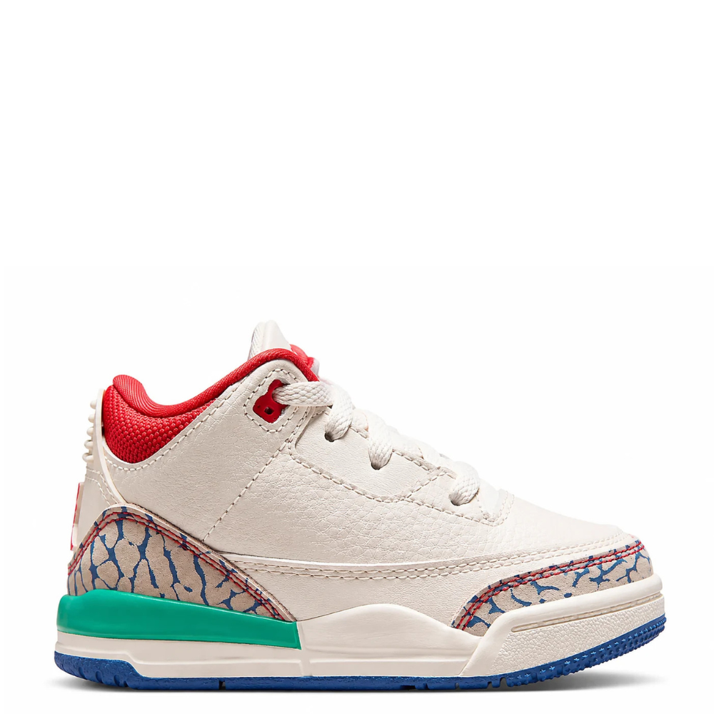 Toddler Air Jordan 3 Retro Play Your Way Chalk/Track Red/True Blue/Kinetic Green IO2075-100