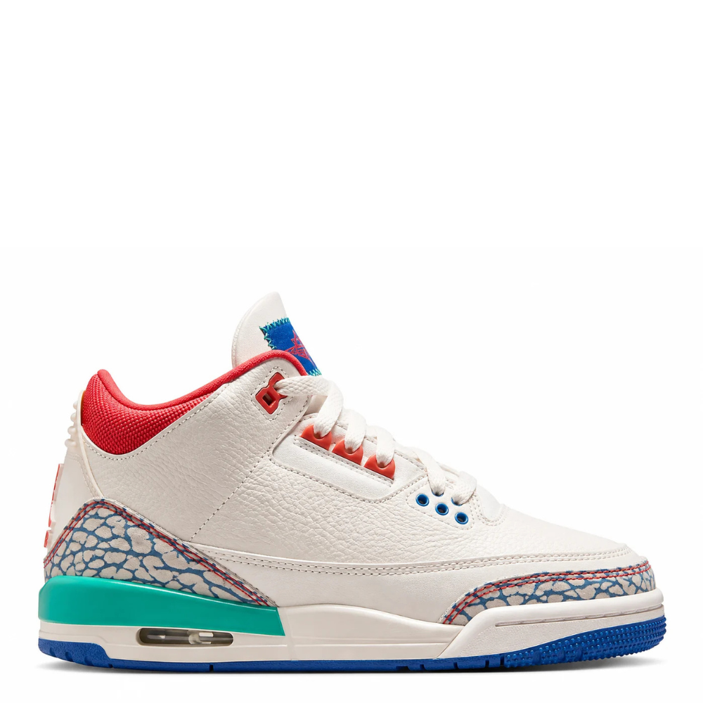 Little Kid's Air Jordan 3 Retro Play Your Way Chalk/Track Red/True Blue/Kinetic Green IO2074-100