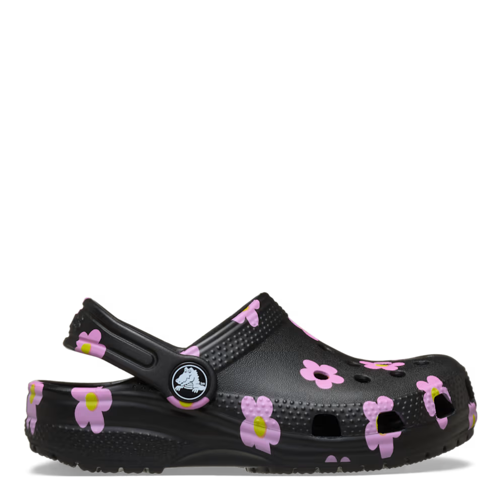Crocs Toddler Classic Flower Clog - Black 1