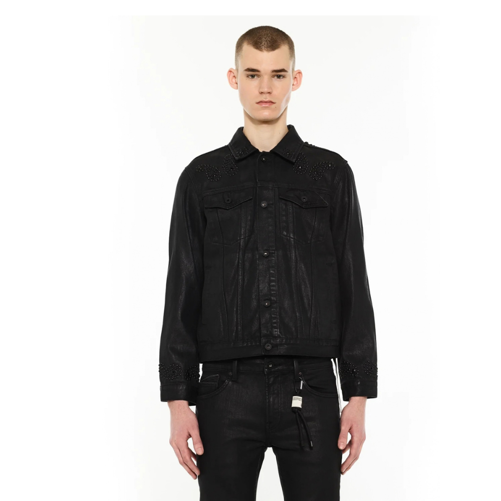 Men's Cult of Individuality Type II Denim Jacket in Paisley