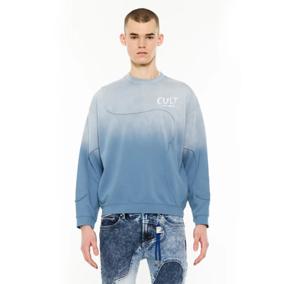 Men's Cult of Individuality Crew Novelty Sweatshirt in Blue Steel