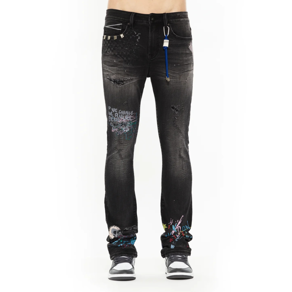 Men's Cult of Individuality Lenny Bootcut 603 Jeans in Graffiti