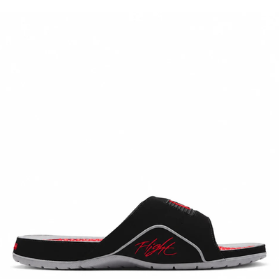 Men's Jordan Hydro 4 Retro Slides Black/Cement Grey/Fire Red 532225-005