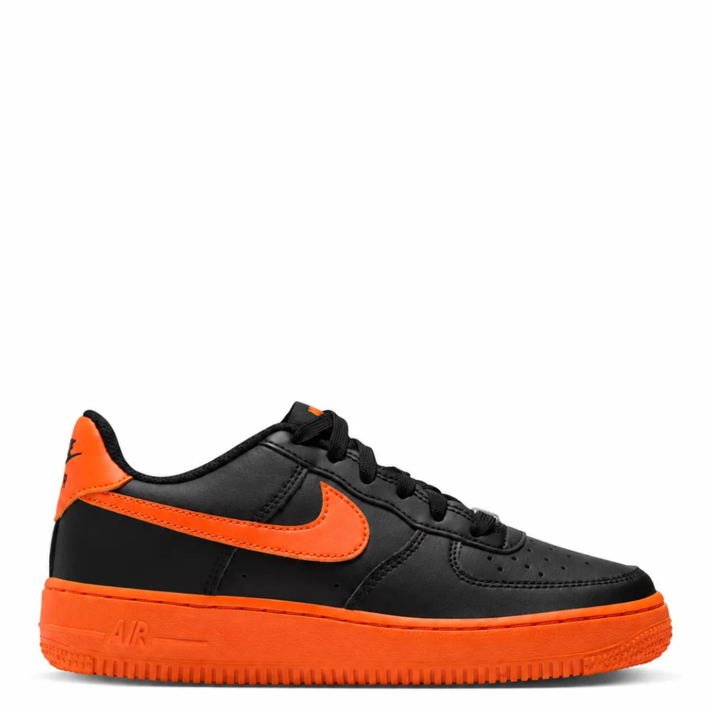 Big Kid's Nike Air Force 1 Black/Safety Orange JA1031-010