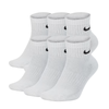 Nike Everyday Cushioned Ankle Socks (6 Pairs) - White & Black