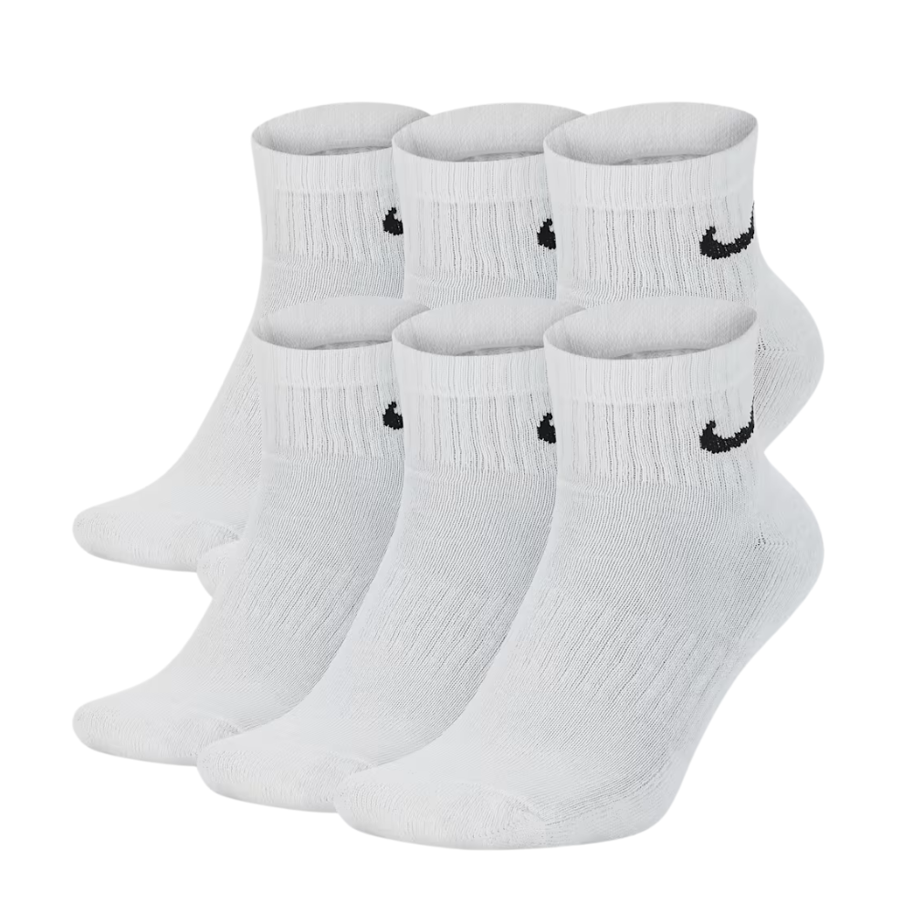 Nike Everyday Cushioned Ankle Socks (6 Pairs) - White &amp; Black 1