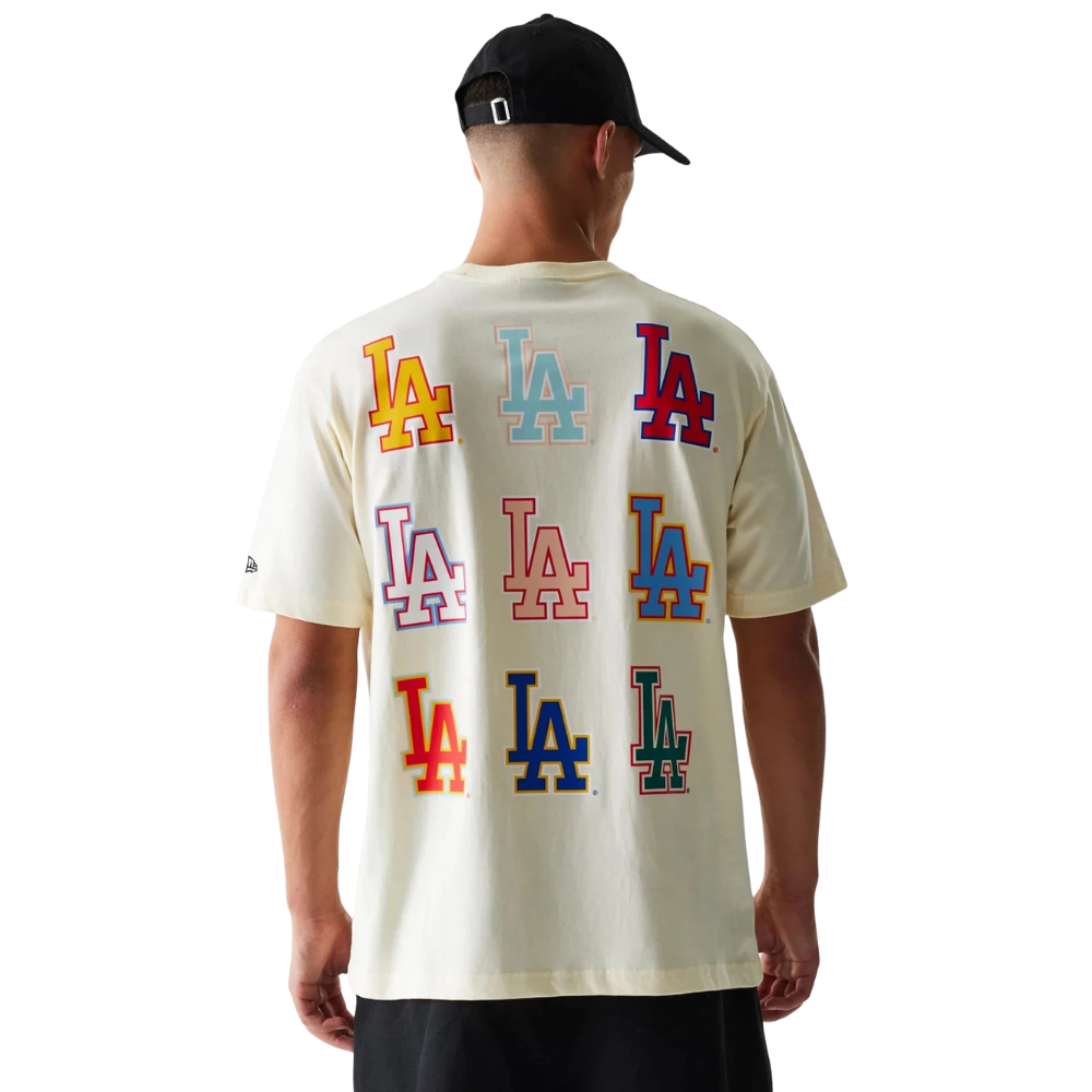 New Era Men's LA Dodgers MLB Life Graphic Cream T-Shirt 2