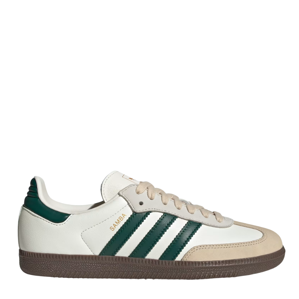 Adidas Women's Samba OG Shoes - Off White/Collegiate Green & Sand Strata 1