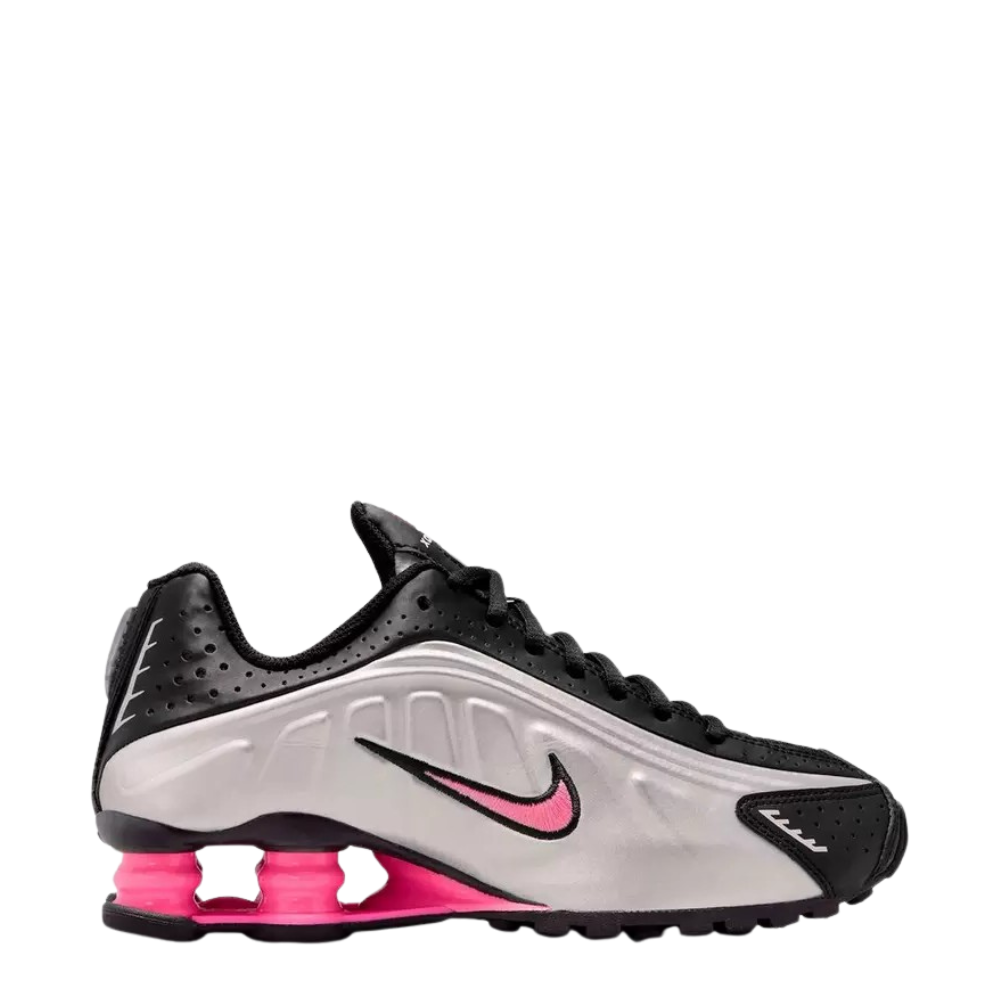 Big Kid's Nike Shox R4 - Black/Pinksicle & Metallic Silver 1