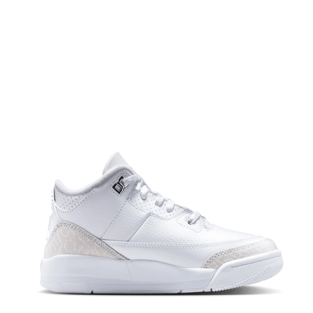 Little Kid's Jordan 3 Retro - White & Metallic Silver 1