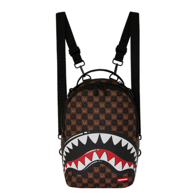 Sprayground Sharks In Paris Wtf Bubble Brown Check Mini Backpack