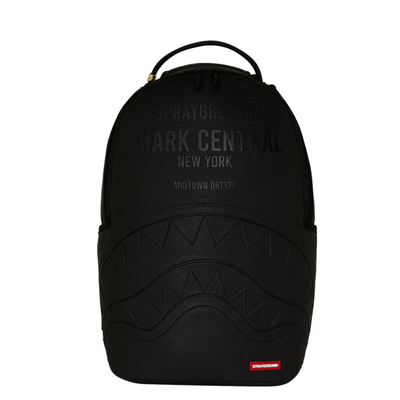 Sprayground Shark Central Embossed Black Nylon Backpack