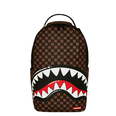Sprayground Sharks In Paris Wtf Bubble Brown Check Backpack