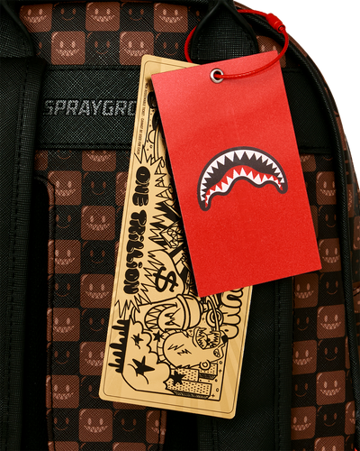 Sprayground Sharks In Paris Wtf Bubble Brown Check Savages Backpack