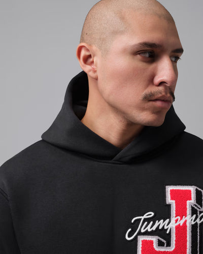 Men's Jordan Brooklyn Statement Pullover Hoodie Black/Fire Red IZ4030-012