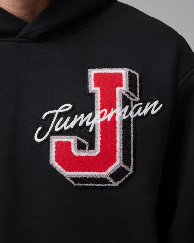 Men's Jordan Brooklyn Statement Pullover Hoodie Black/Fire Red IZ4030-012