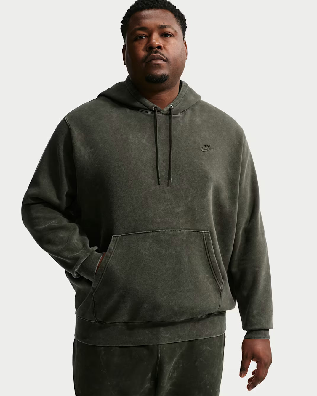 Men's Nike Sportswear Club Washed Fleece Hoodie Sequoia/Sequoia IQ1219-355