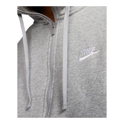 Men's Nike Sportswear Club Fleece Full Zip Hoodie Dark Grey Heather/Matte Silver/White BV2645-063