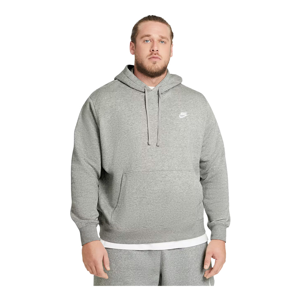 Men's Nike Sportswear Club Fleece Pullover Hoodie Dark Grey Heather/Matte Silver/White BV2654-063