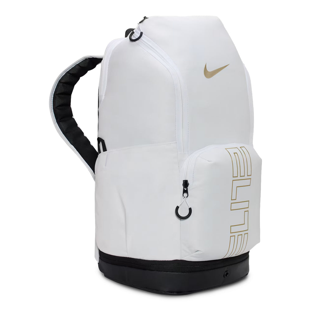 Nike Varsity Elite Backpack - White/Black &amp; Metallic Gold