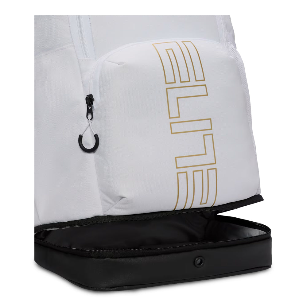 Nike Varsity Elite Backpack - White/Black & Metallic Gold