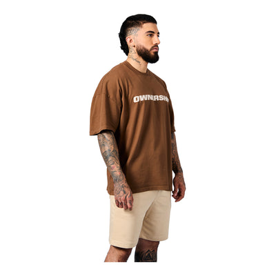 Ownership Men's Solid T-Shirt - Brown & White 2