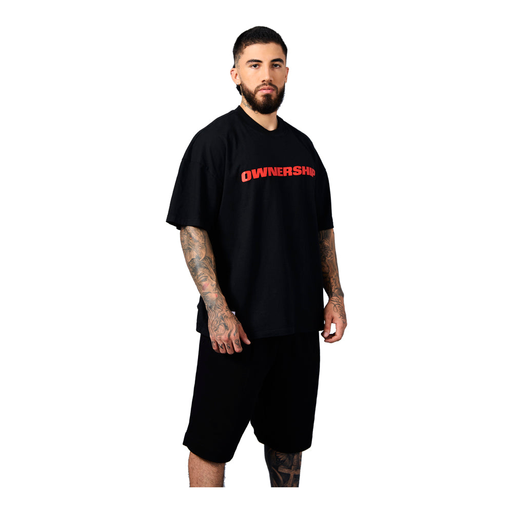 Ownership Men's Solid T-Shirt - Black & Red 4