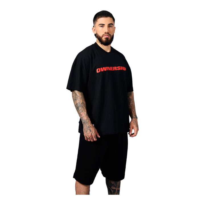Ownership Men's Solid T-Shirt - Black & Red