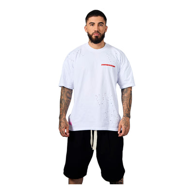 Ownership Men's Solid T-Shirt - White & Red 1