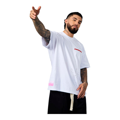 Ownership Men's Solid T-Shirt - White & Red 7
