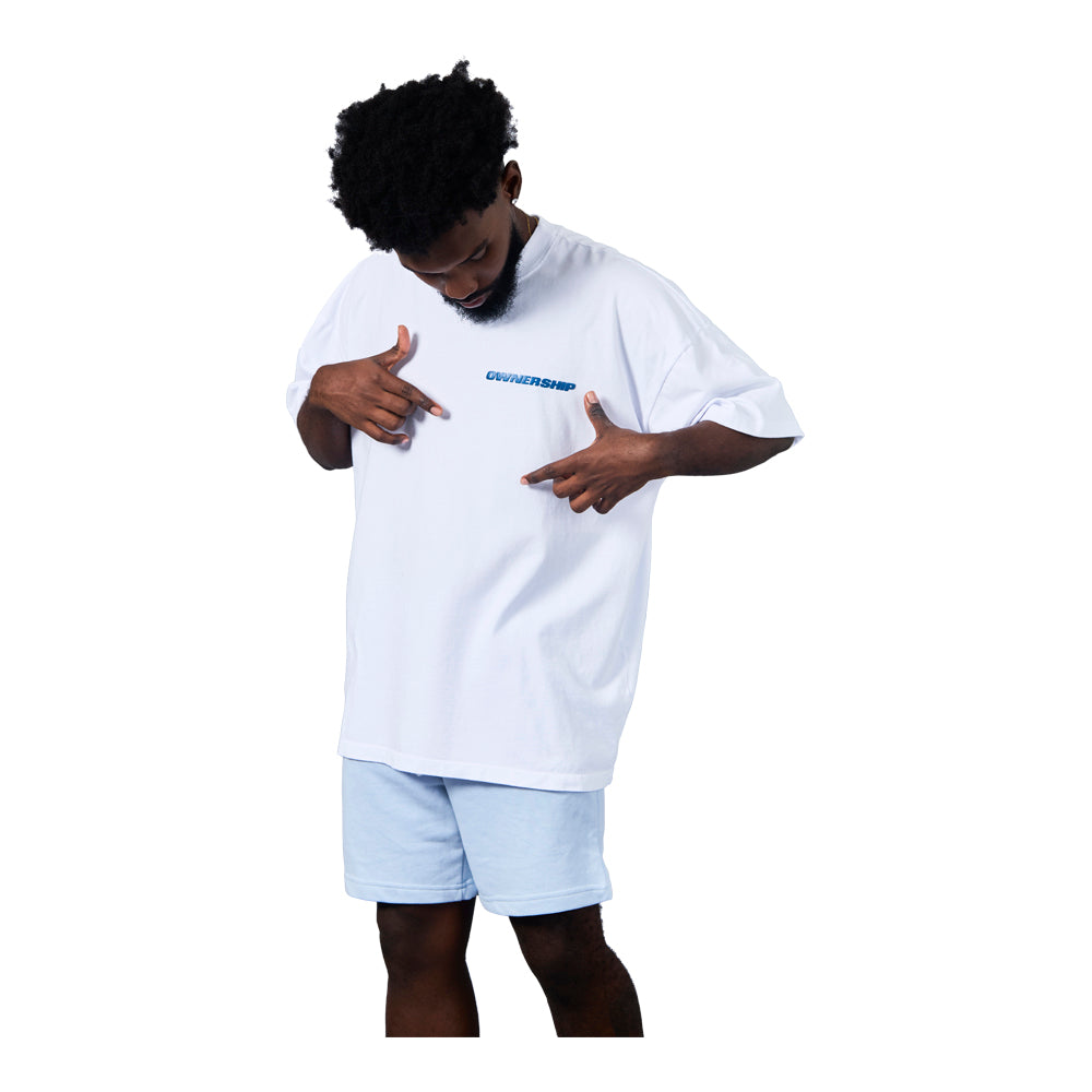 Ownership Men's Solid Monogram T-Shirt - White & Navy