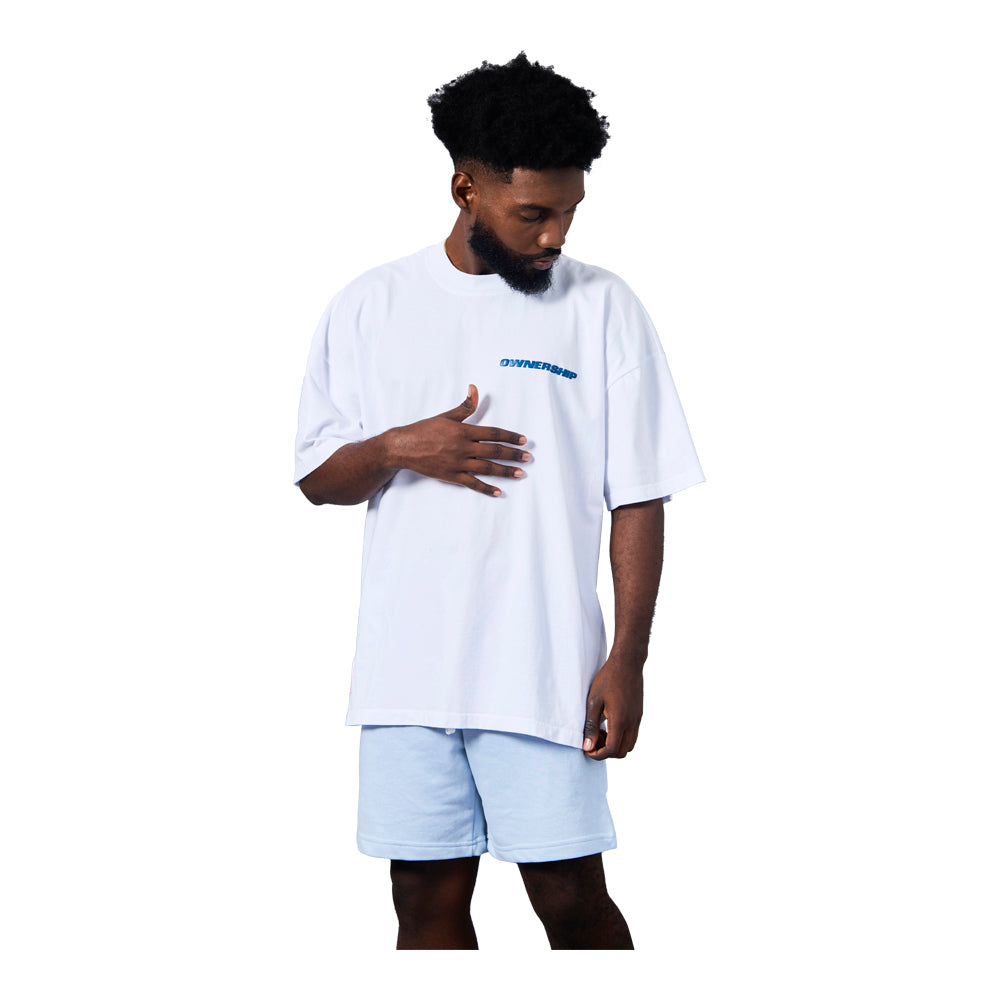 Ownership Men's Solid Monogram T-Shirt - White & Navy 4