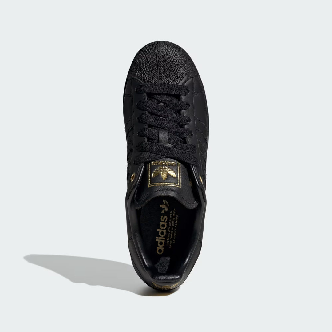 Adidas Superstart II Sneakers - Core Black &amp; Gold Metallic