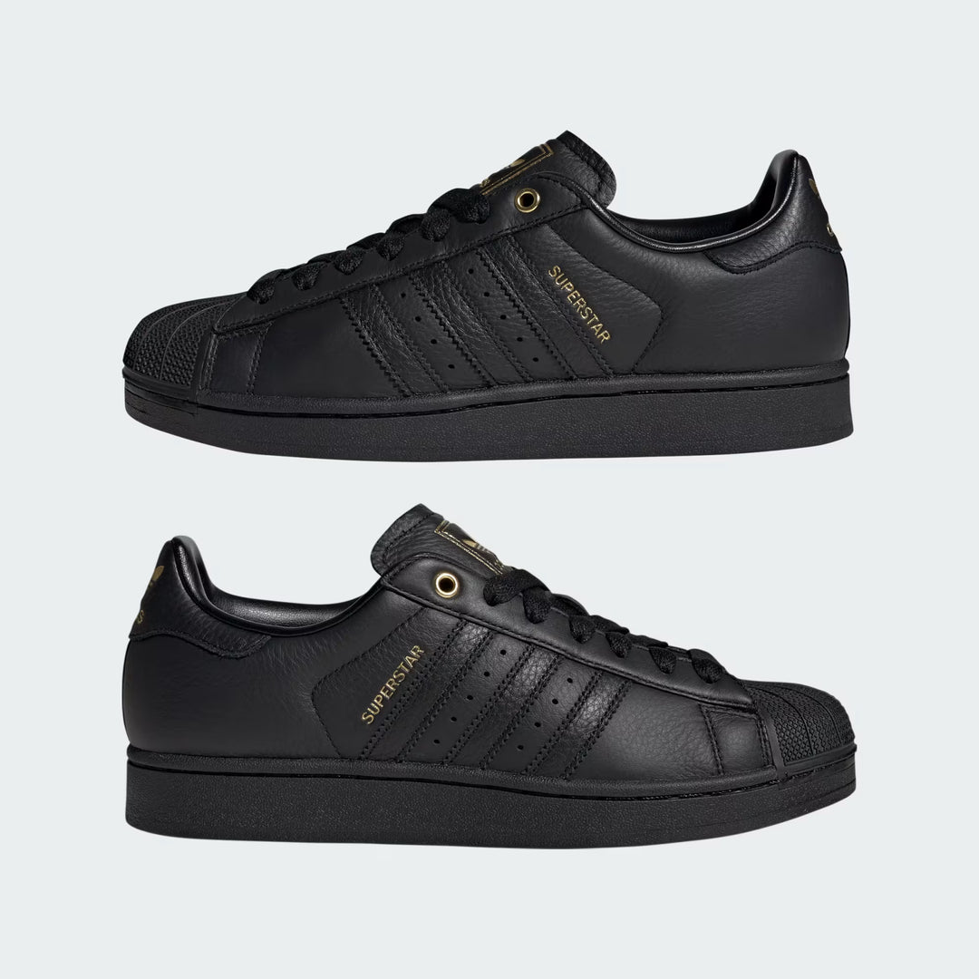 Adidas Superstart II Sneakers - Core Black &amp; Gold Metallic
