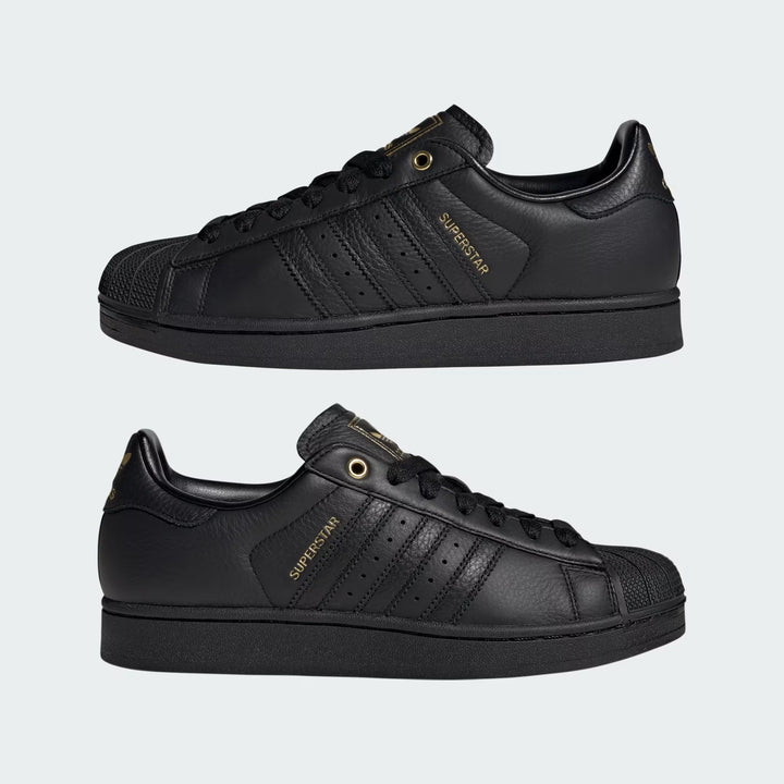 Adidas Superstart II Sneakers - Core Black &amp; Gold Metallic
