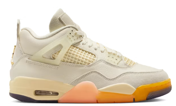Women's Air Jordan 4 Retro Birds of Paradise Coconut Milk/Metallic Gold/Muslin/Bright Mango/Sundial/Black HV0823-101