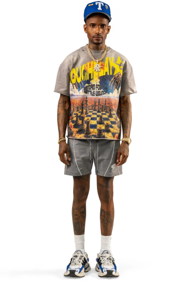 Men's Rough Play Think Twice T-Shirt Grey bandaidbattlewdn-gy