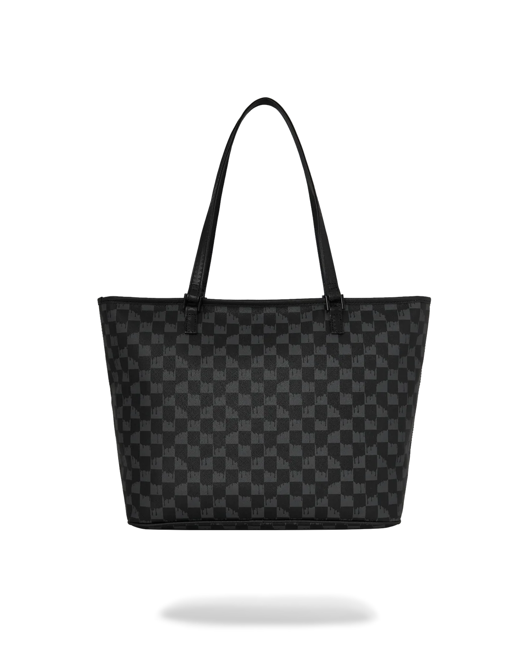Sprayground Black And White Drip Check Shark Tote