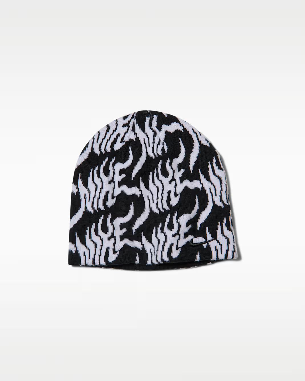 Nike Peak Uncuffed Graphic Beanie - Black & White